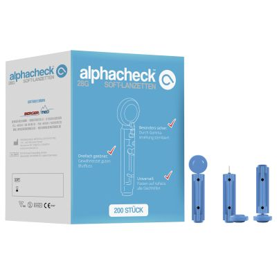 alphacheck soft Lanzetten 28G, 200 Stück