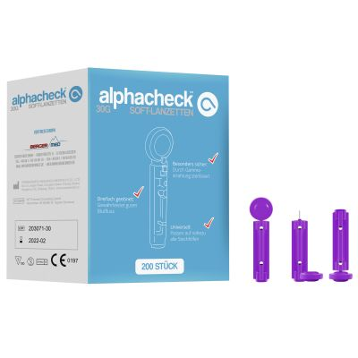 alphacheck soft Lanzetten 30G, 200 Stück